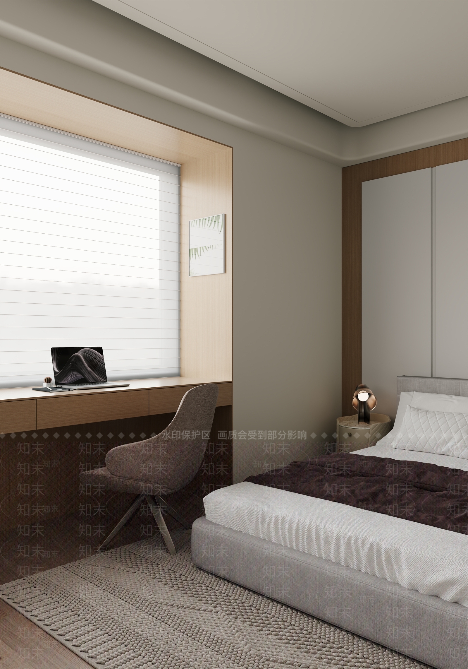 现代简约主卧3D模型下载【ID:1231802409】