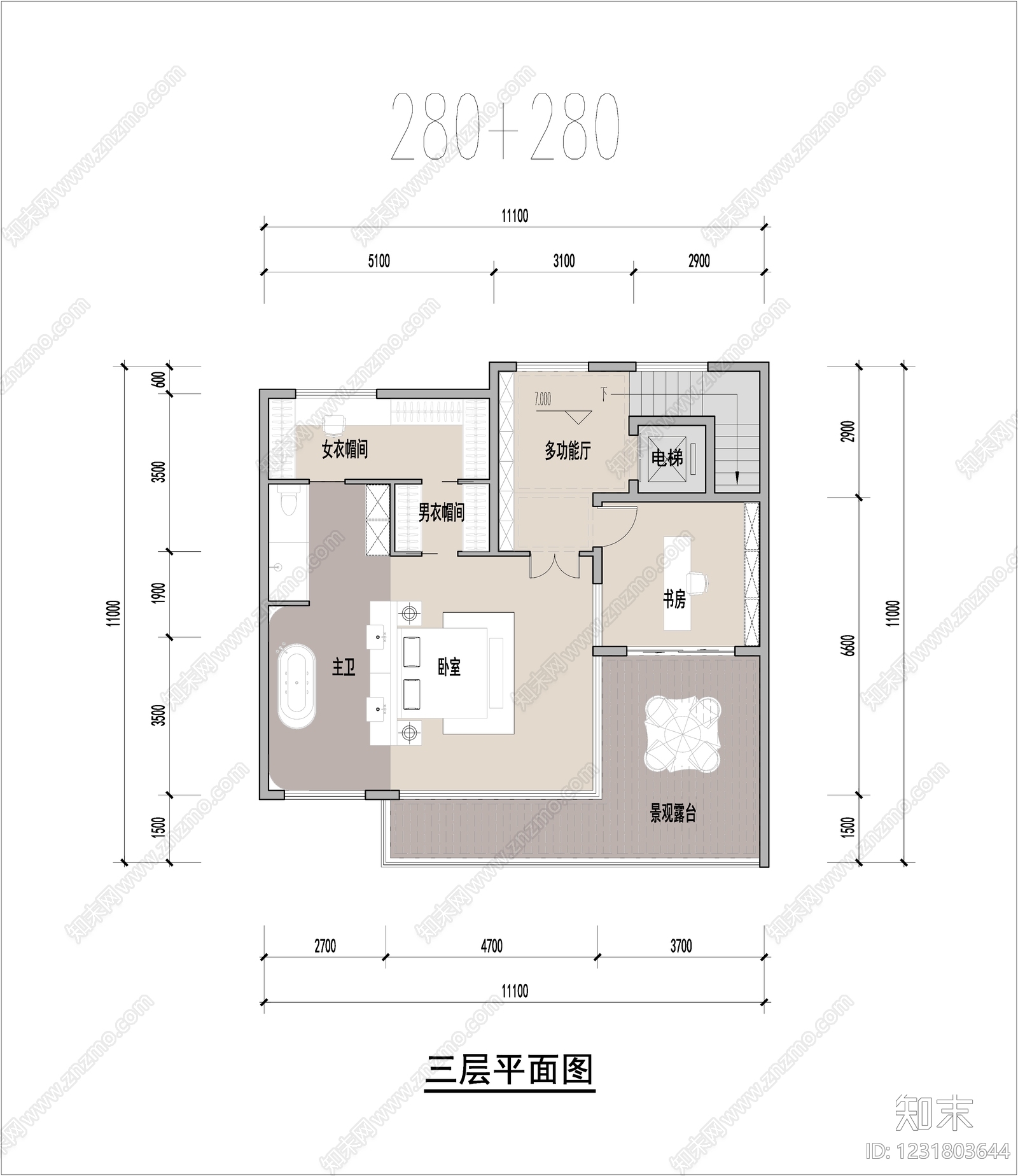 别墅建筑cad施工图下载【ID:1231803644】