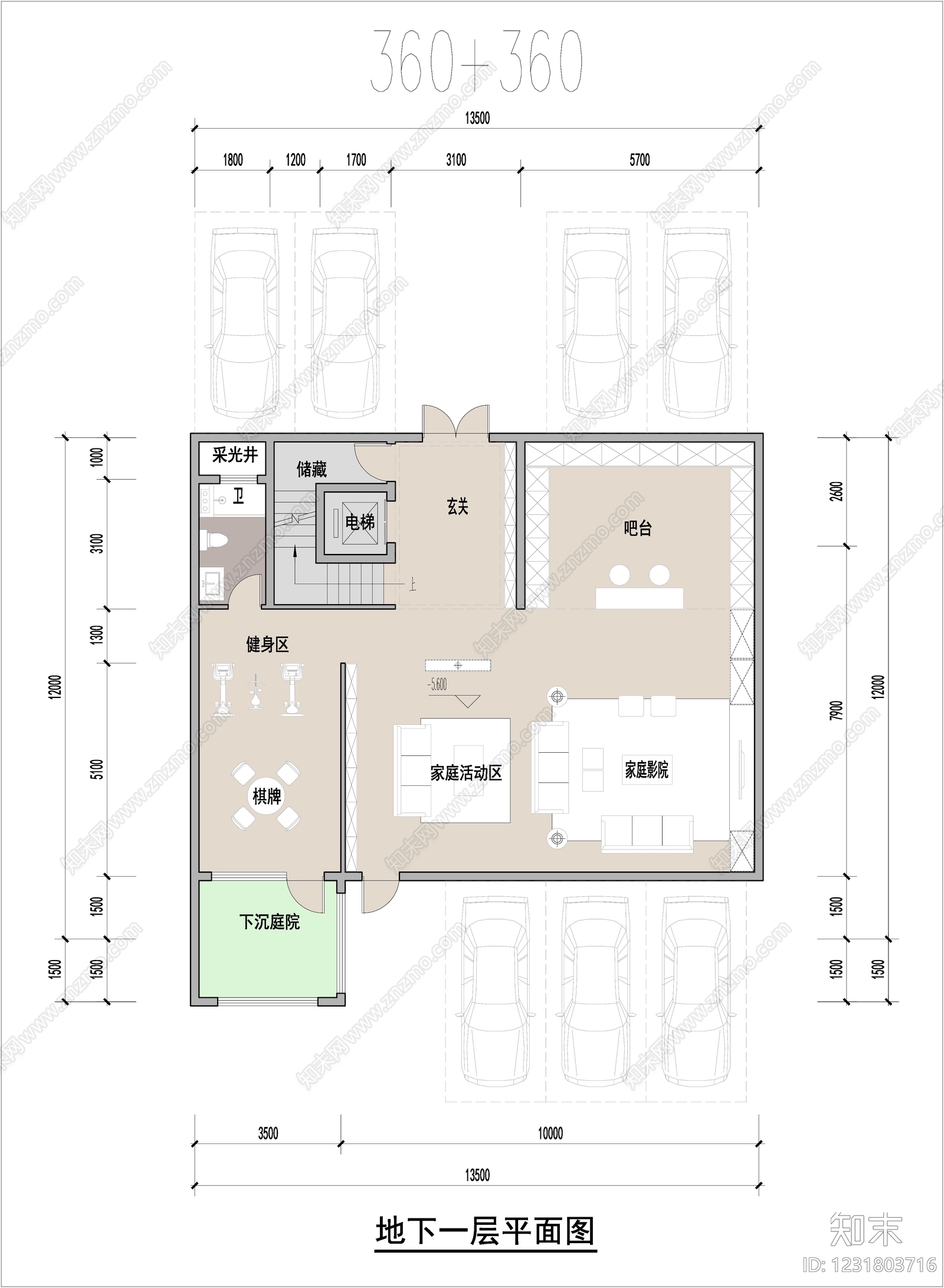 别墅建筑cad施工图下载【ID:1231803716】