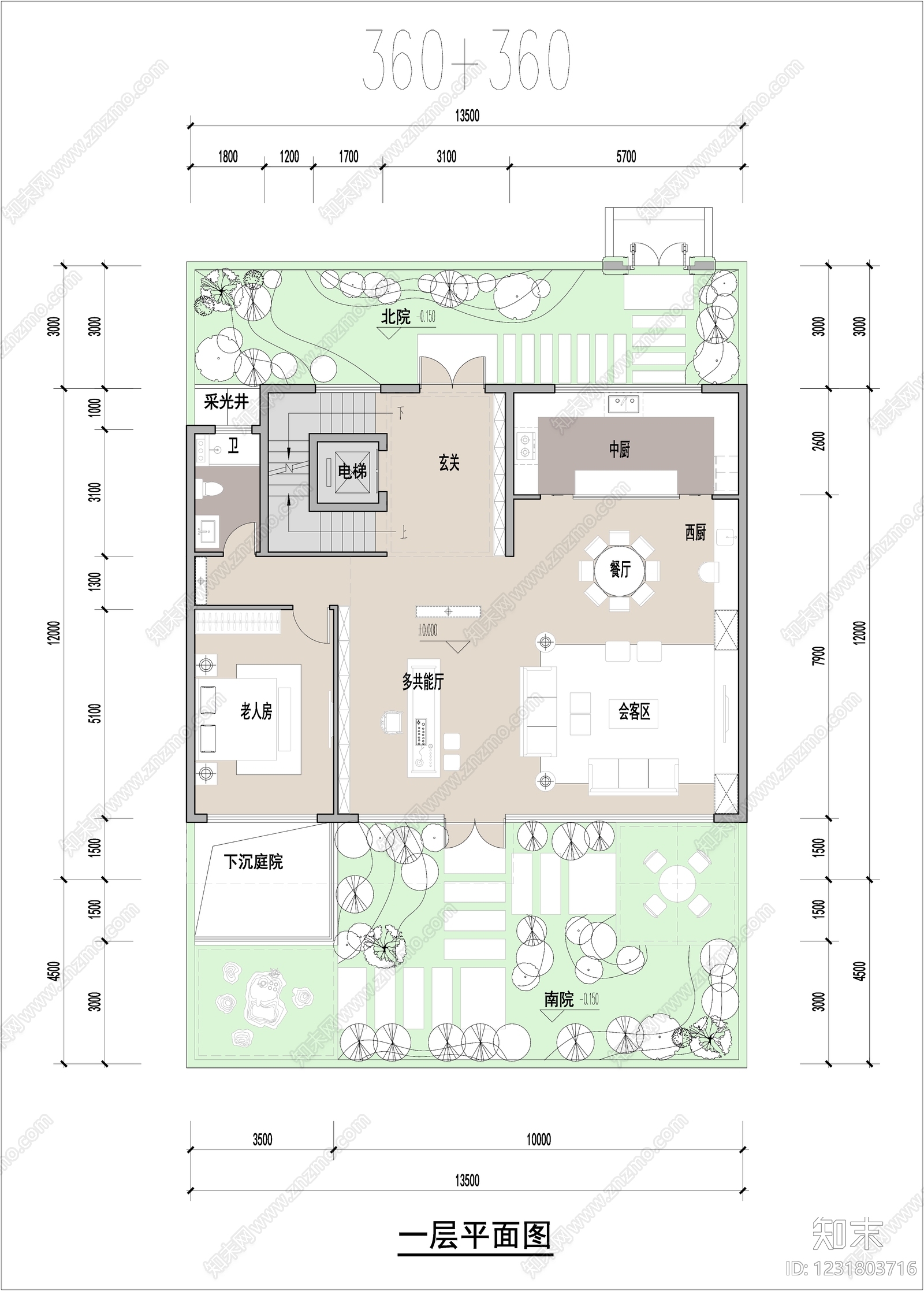 别墅建筑cad施工图下载【ID:1231803716】