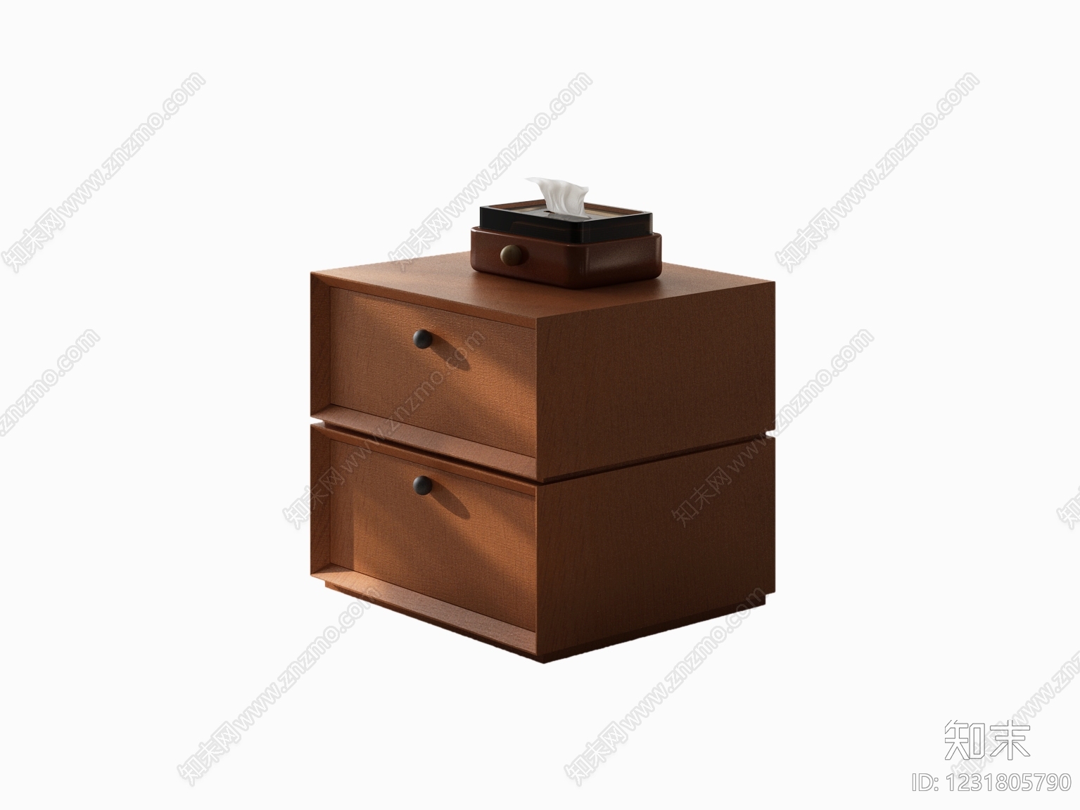 中古风床头柜3D模型下载【ID:1231805790】