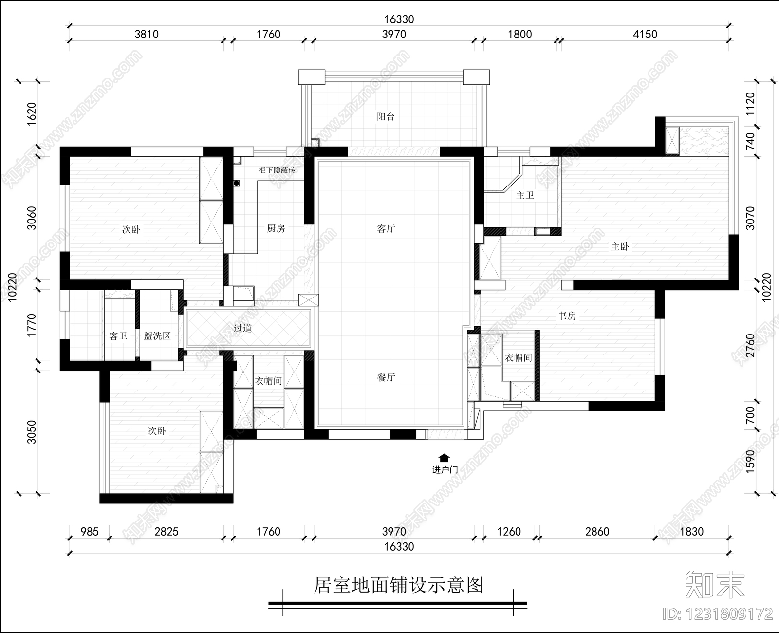 公寓cad施工图下载【ID:1231809172】