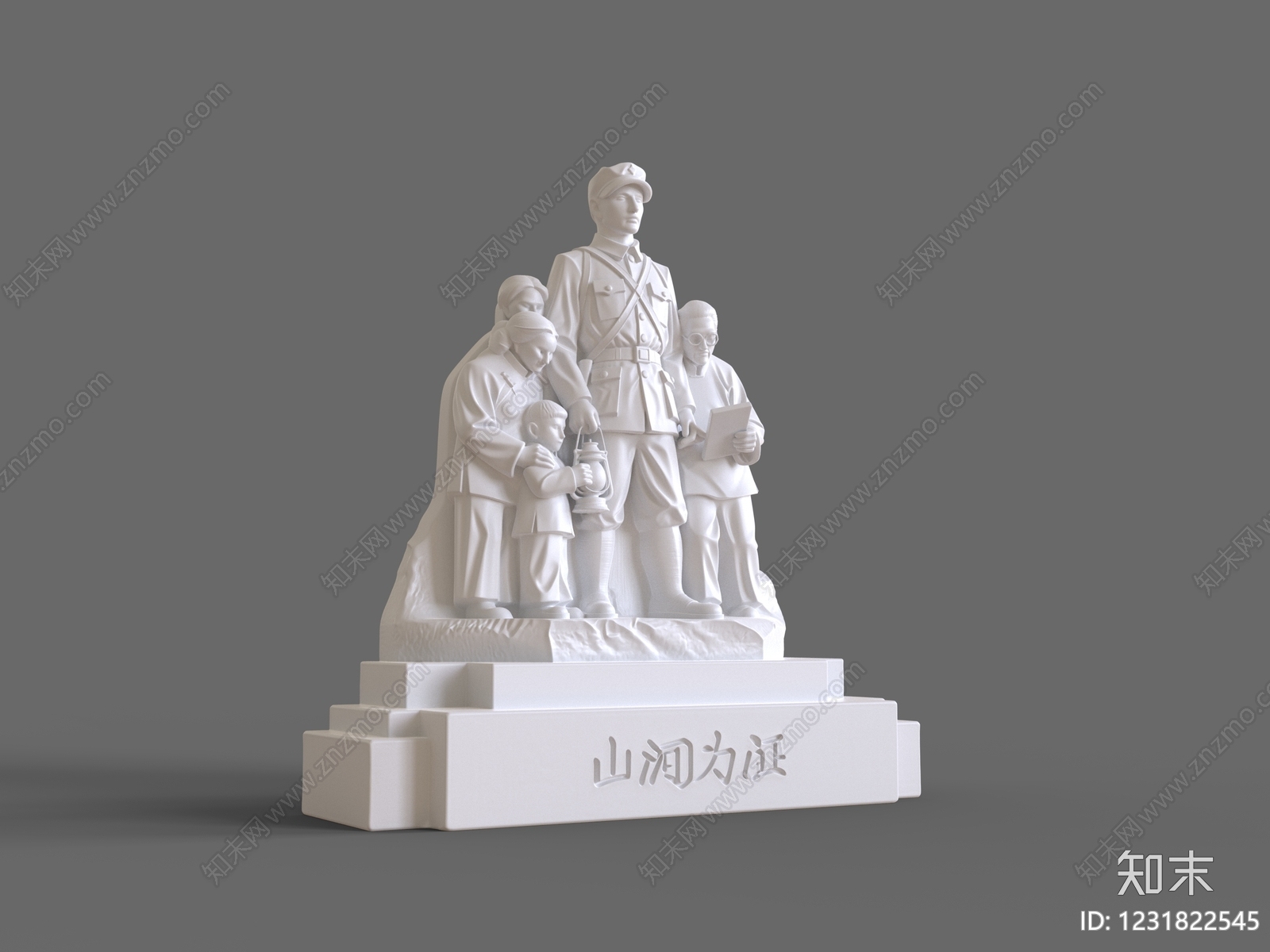 中式雕塑摆件3D模型下载【ID:1231822545】