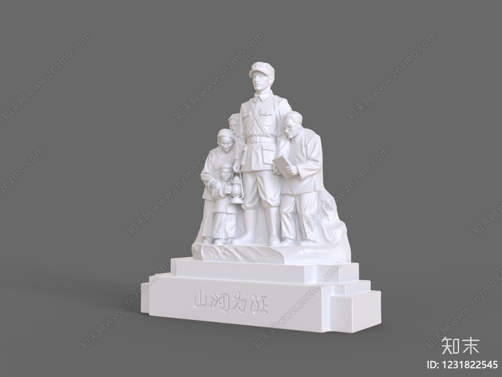 中式雕塑摆件3D模型下载【ID:1231822545】