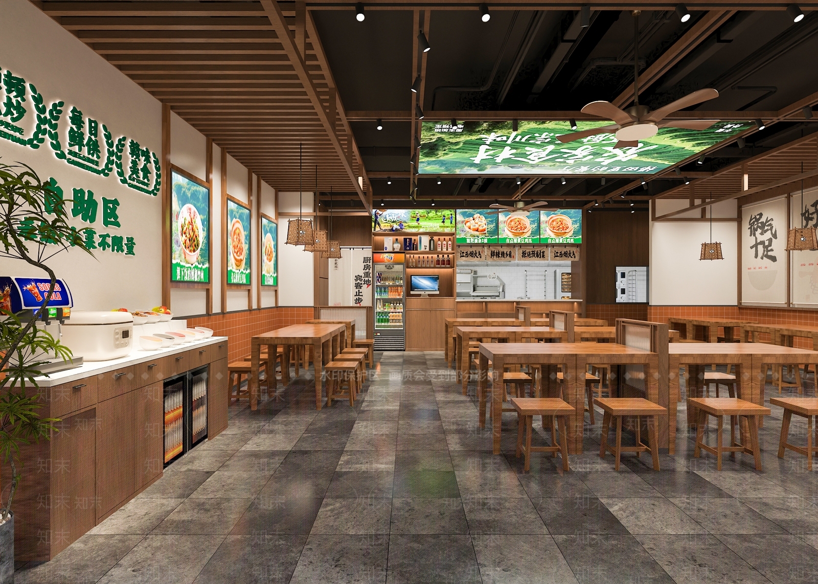 原木风中餐厅3D模型下载【ID:1231827106】