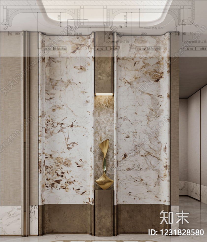 背景墙节点cad施工图下载【ID:1231828580】