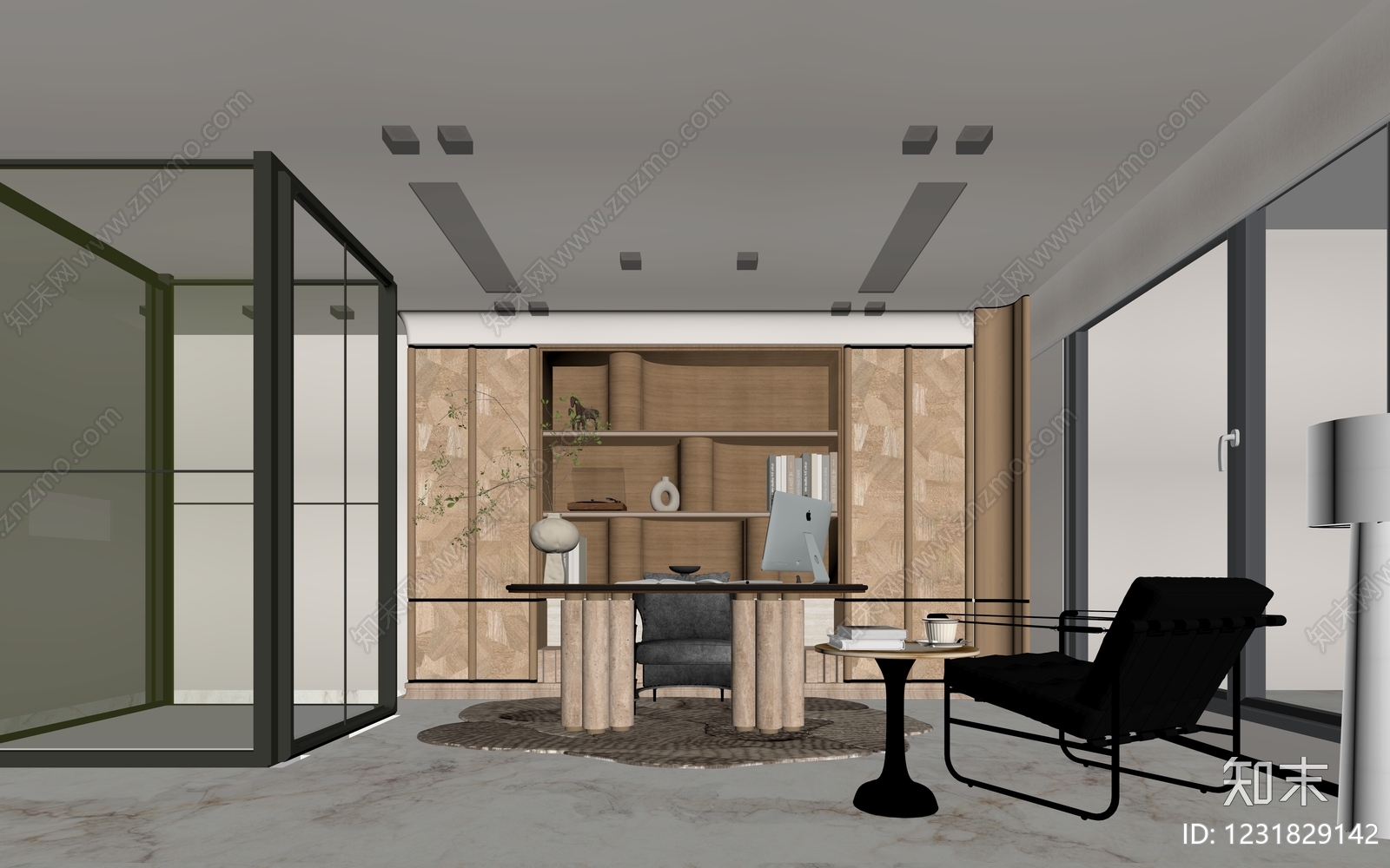 侘寂书房3D模型下载【ID:1231829142】