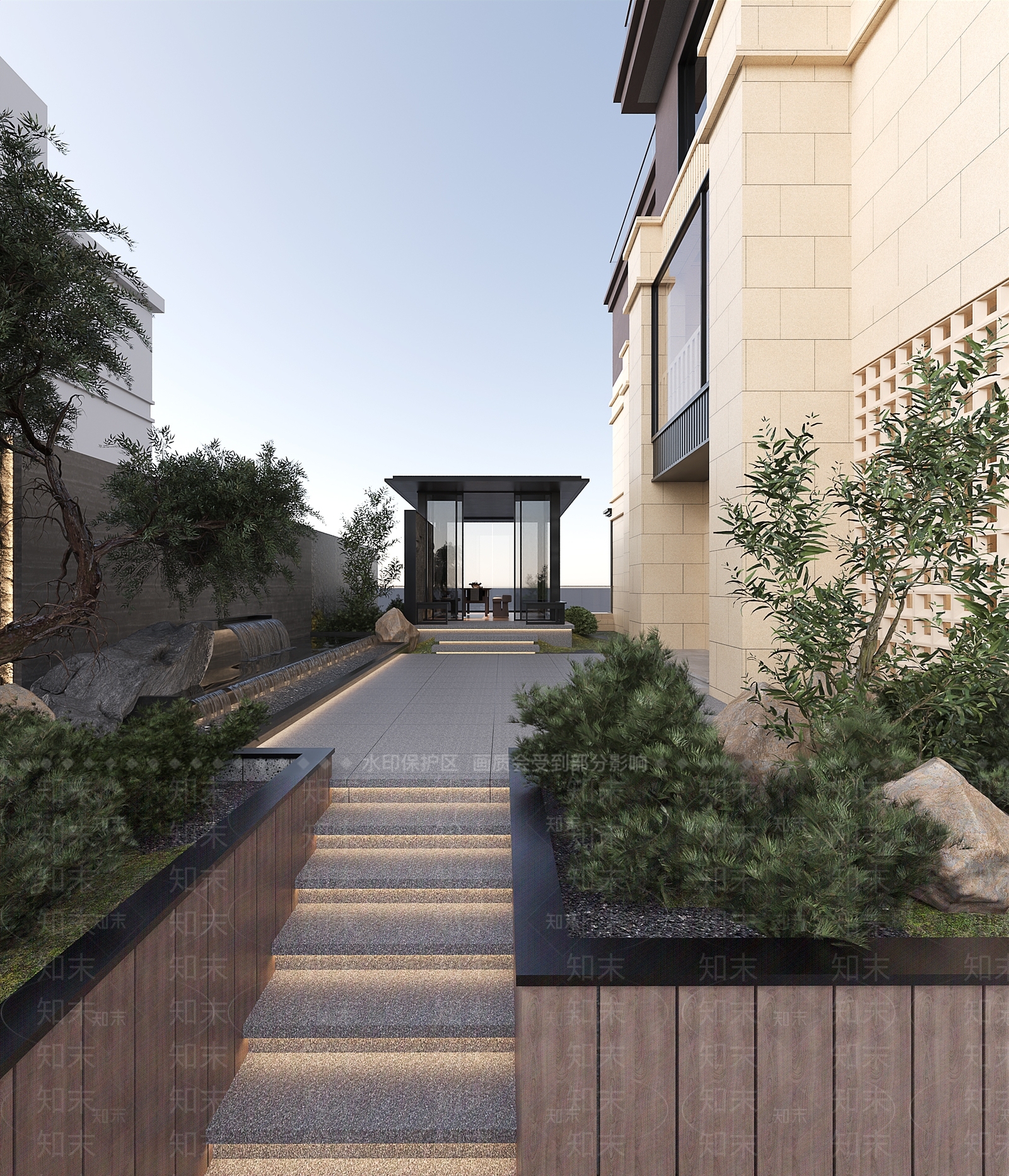 新中式景观庭院3D模型下载【ID:1231829288】
