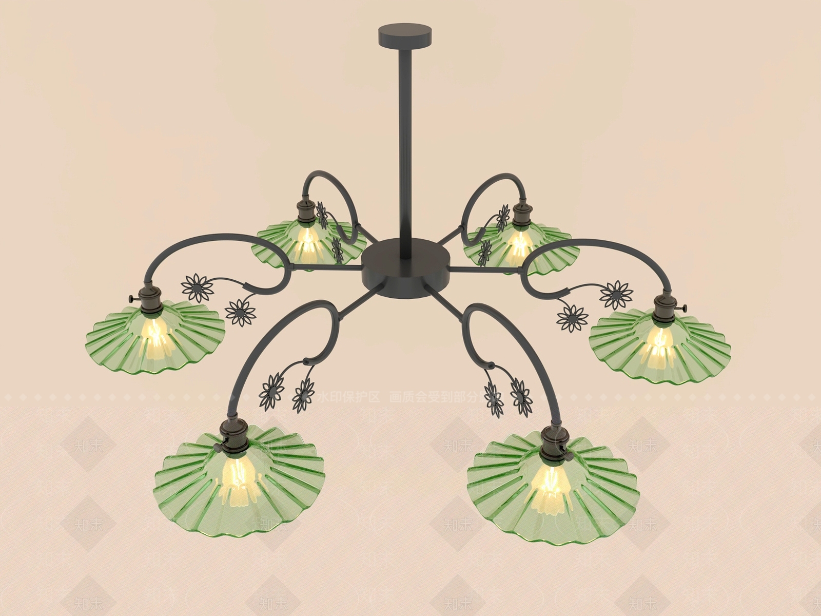 复古吊灯3D模型下载【ID:1231829574】
