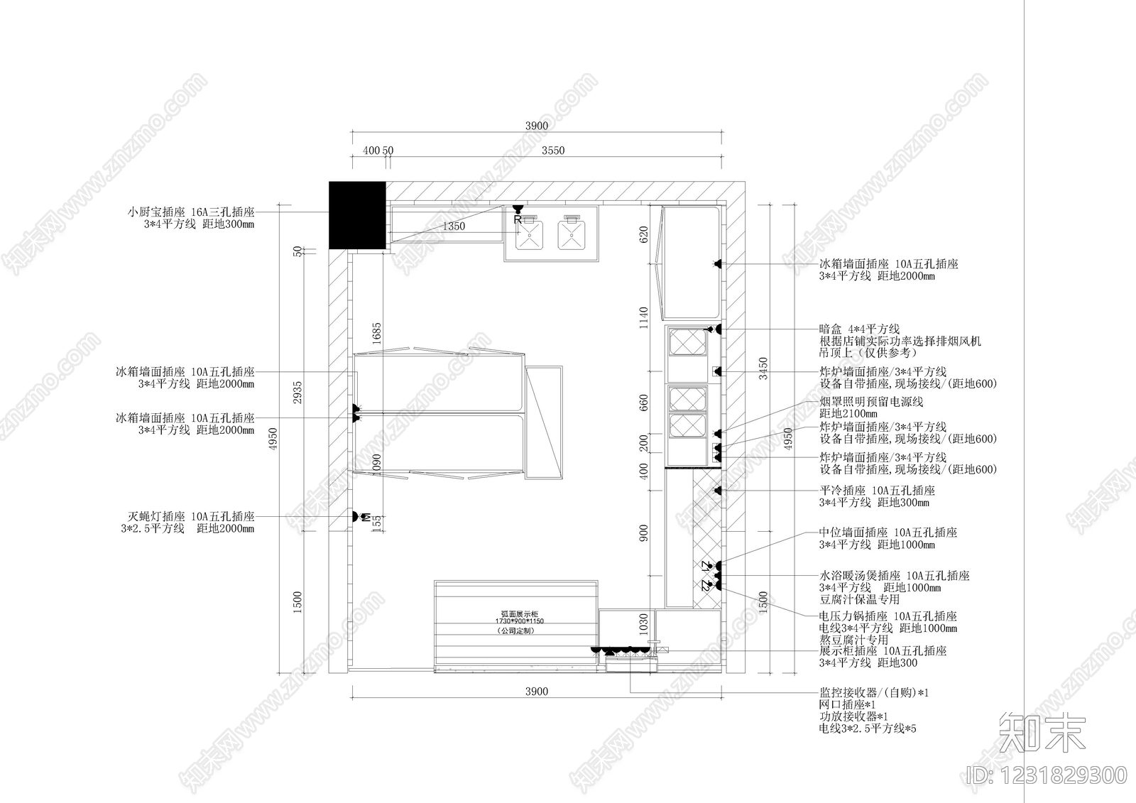 烧烤店cad施工图下载【ID:1231829300】