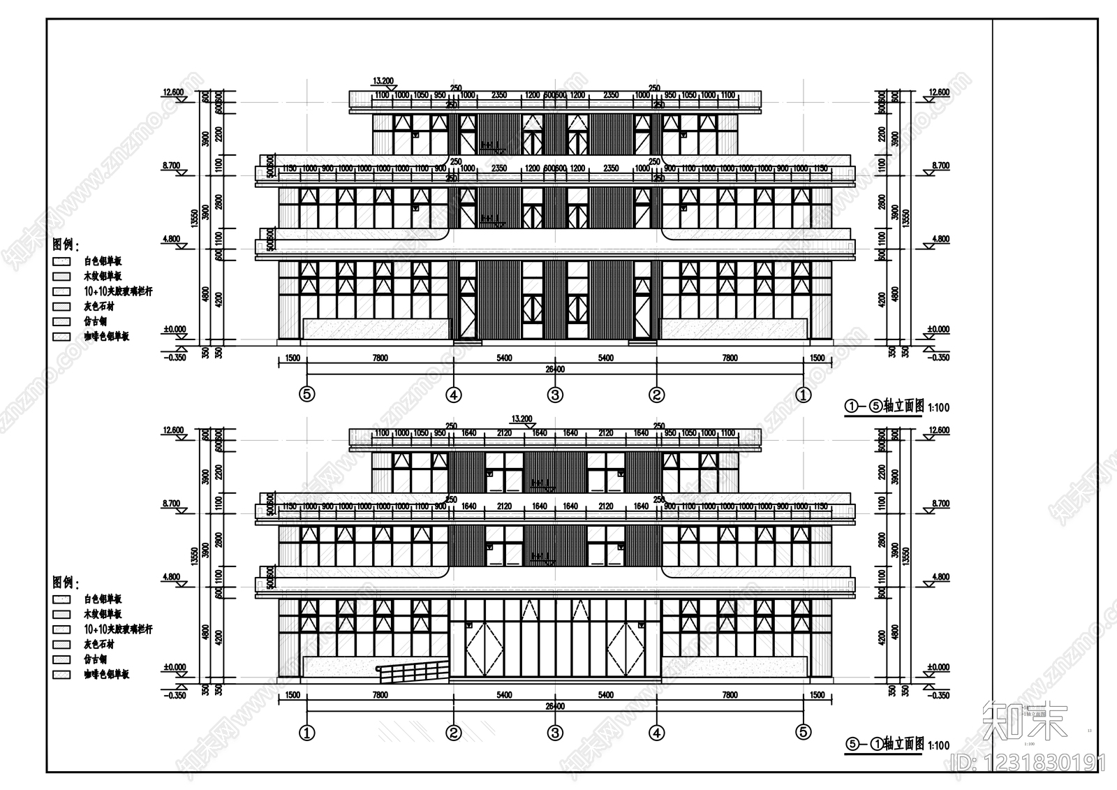 办公楼建筑cad施工图下载【ID:1231830191】