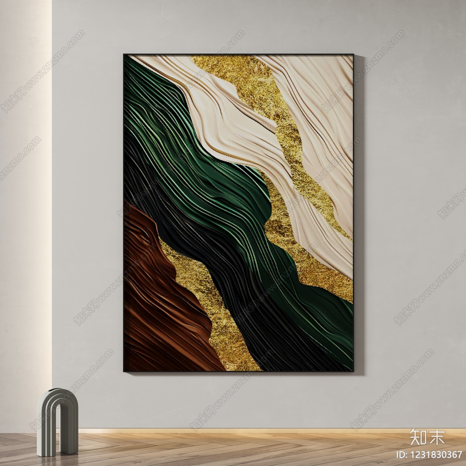 轻奢抽象挂画3D模型下载【ID:1231830367】