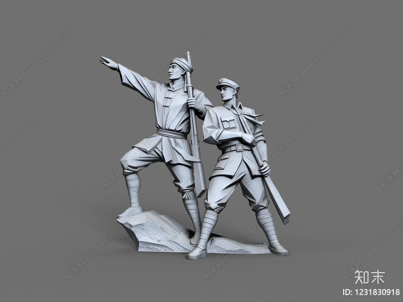 中式景观雕塑3D模型下载【ID:1231830918】