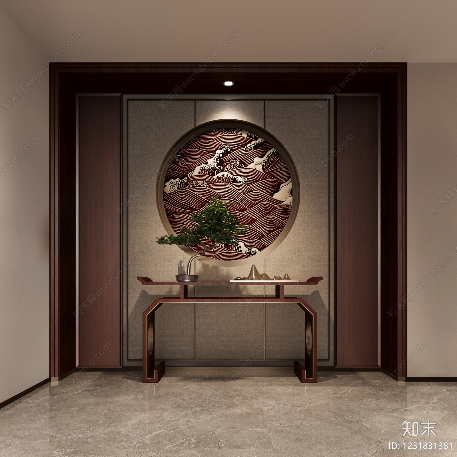 新中式董事长办公室3D模型下载【ID:1231831381】