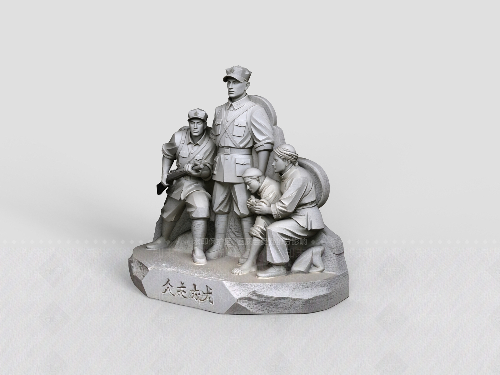 中式景观雕塑3D模型下载【ID:1231832216】