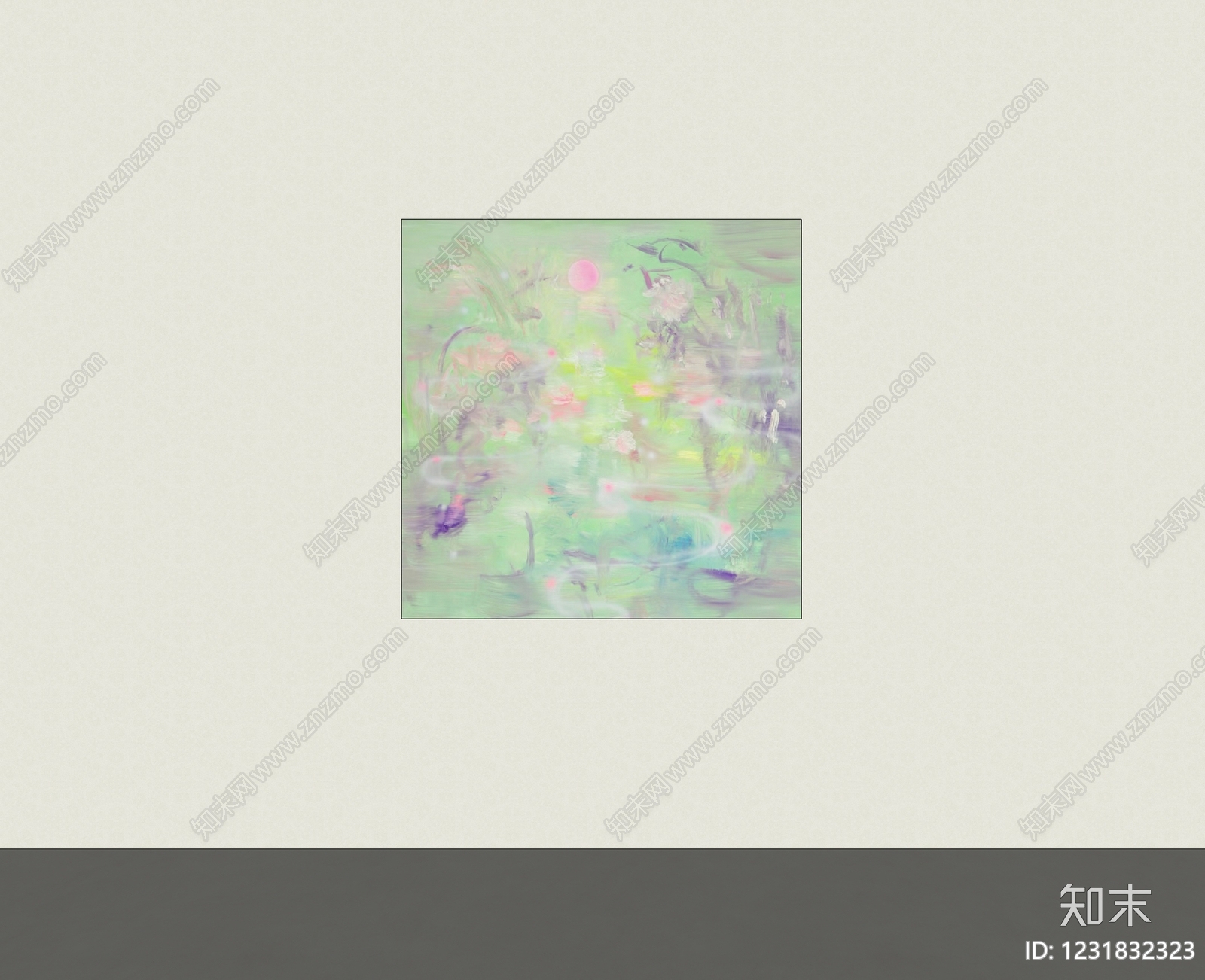 奶油风抽象画SU模型下载【ID:1231832323】