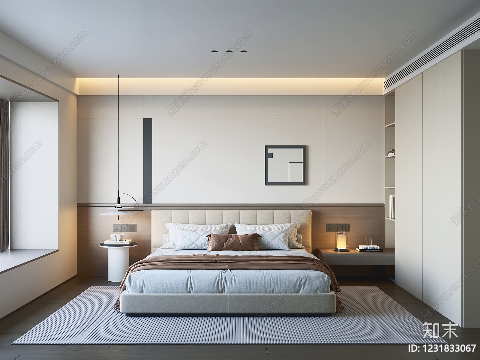 现代简约家居卧室3D模型下载【ID:1231833067】