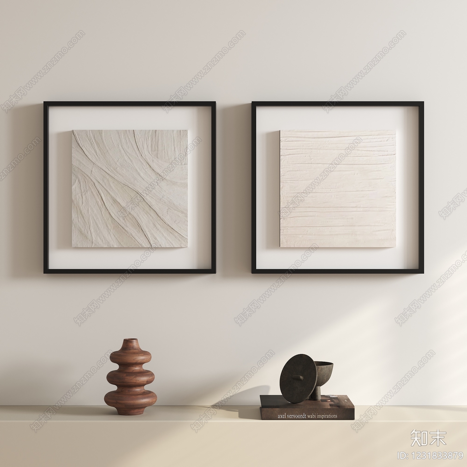 侘寂组合画3D模型下载【ID:1231833879】