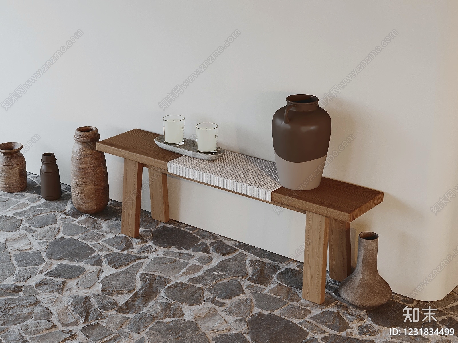 侘寂条案3D模型下载【ID:1231834499】