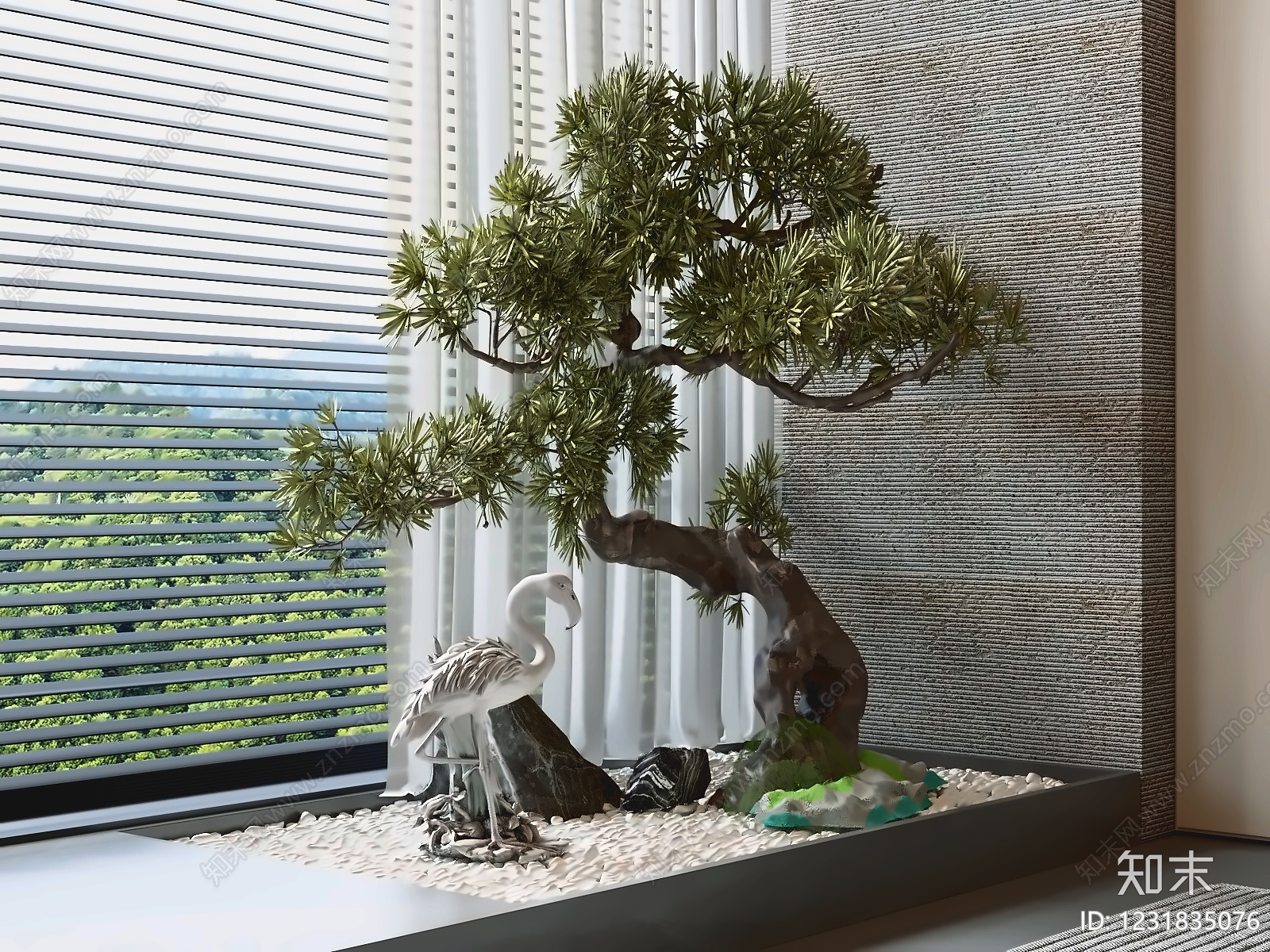 新中式盆景3D模型下载【ID:1231835076】