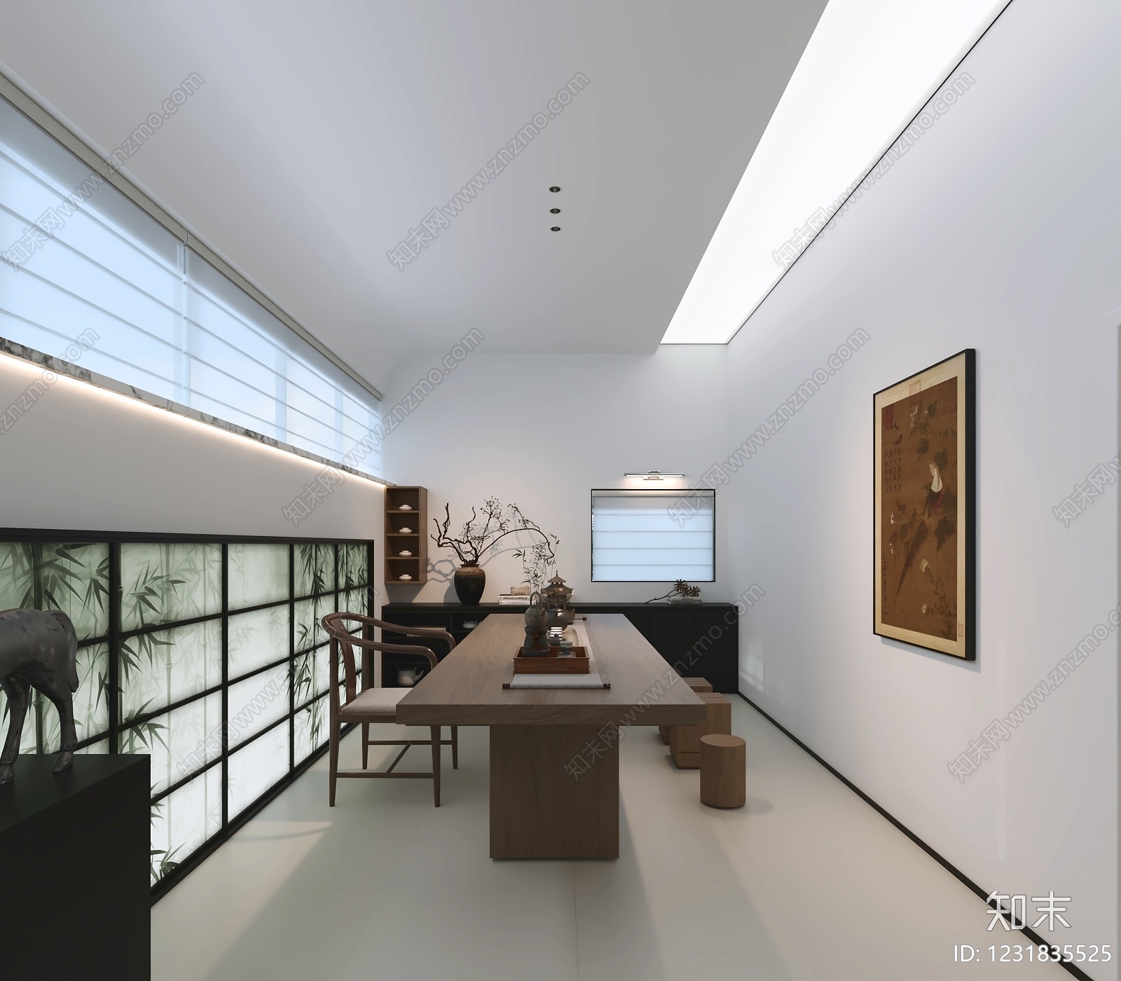 新中式茶室3D模型下载【ID:1231835525】