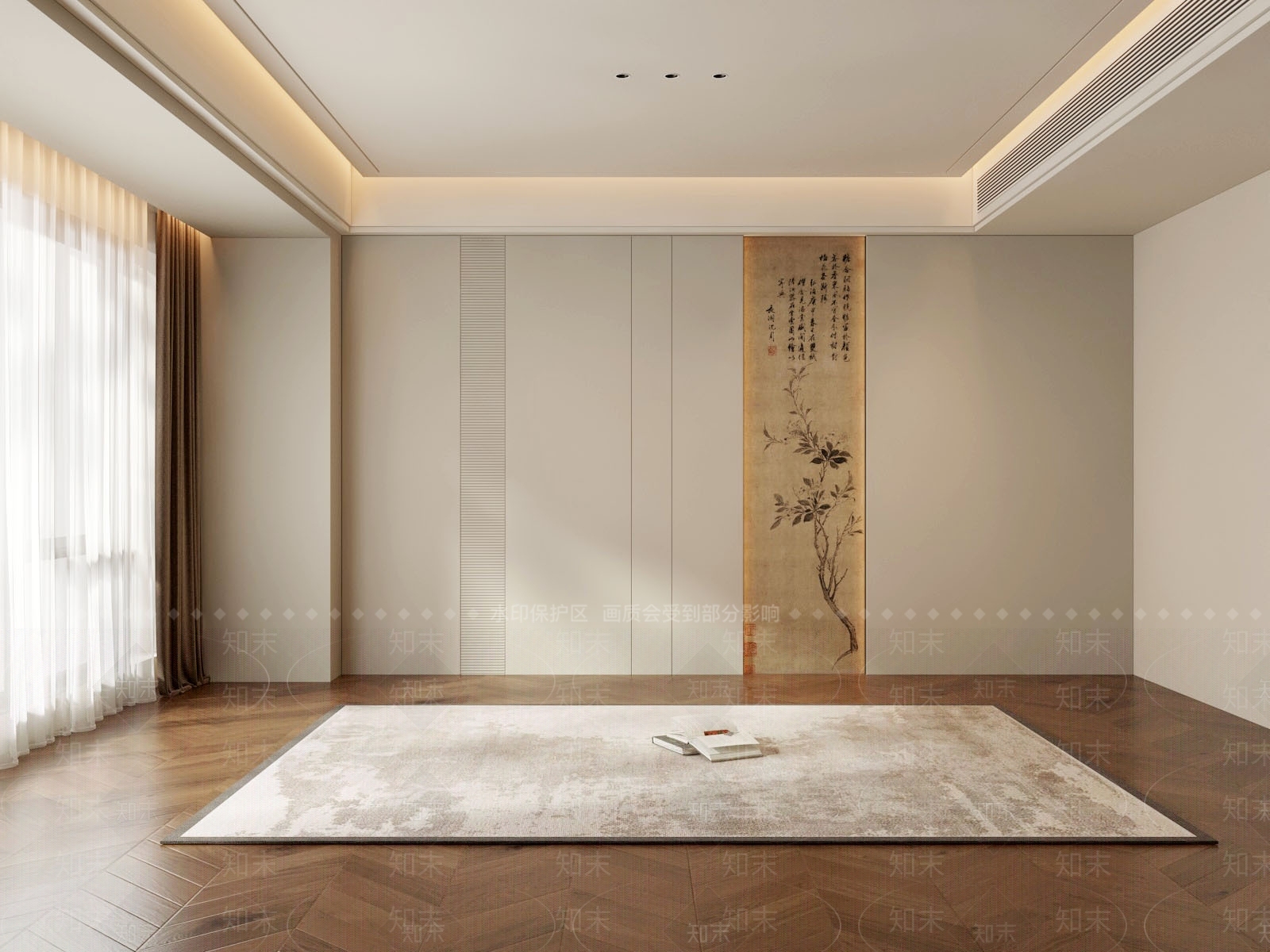 新中式床头背景墙3D模型下载【ID:1231835812】