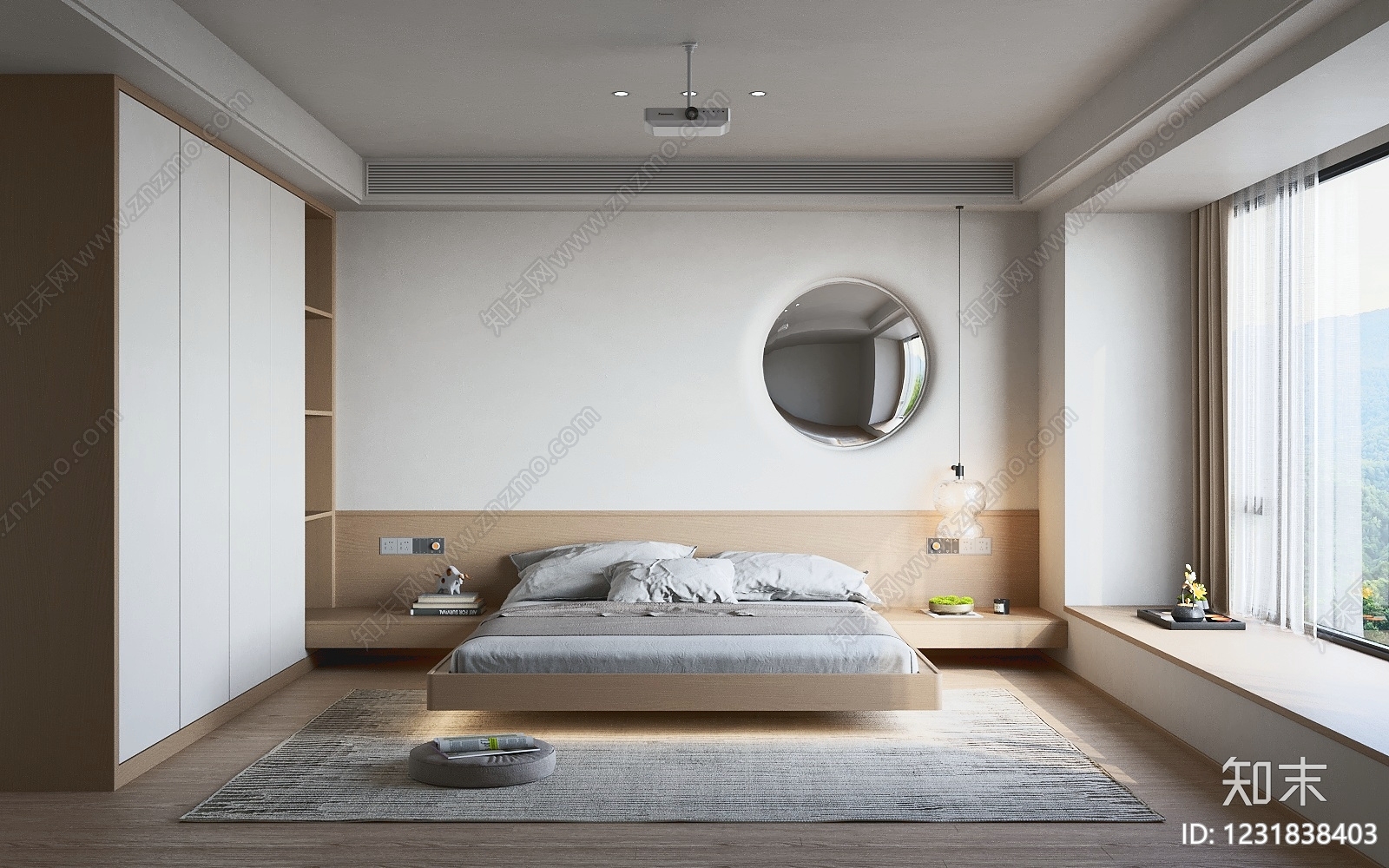 原木风家居卧室SU模型下载【ID:1231838403】