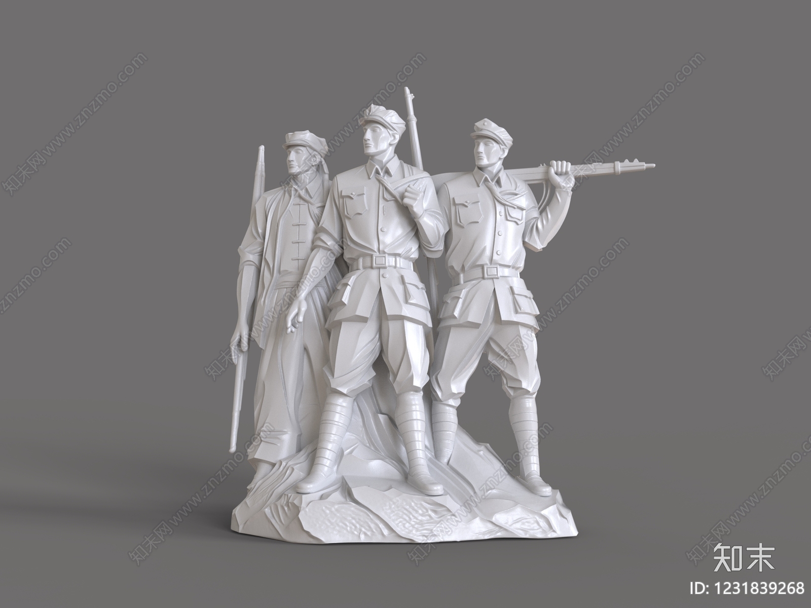 中式雕塑摆件3D模型下载【ID:1231839268】