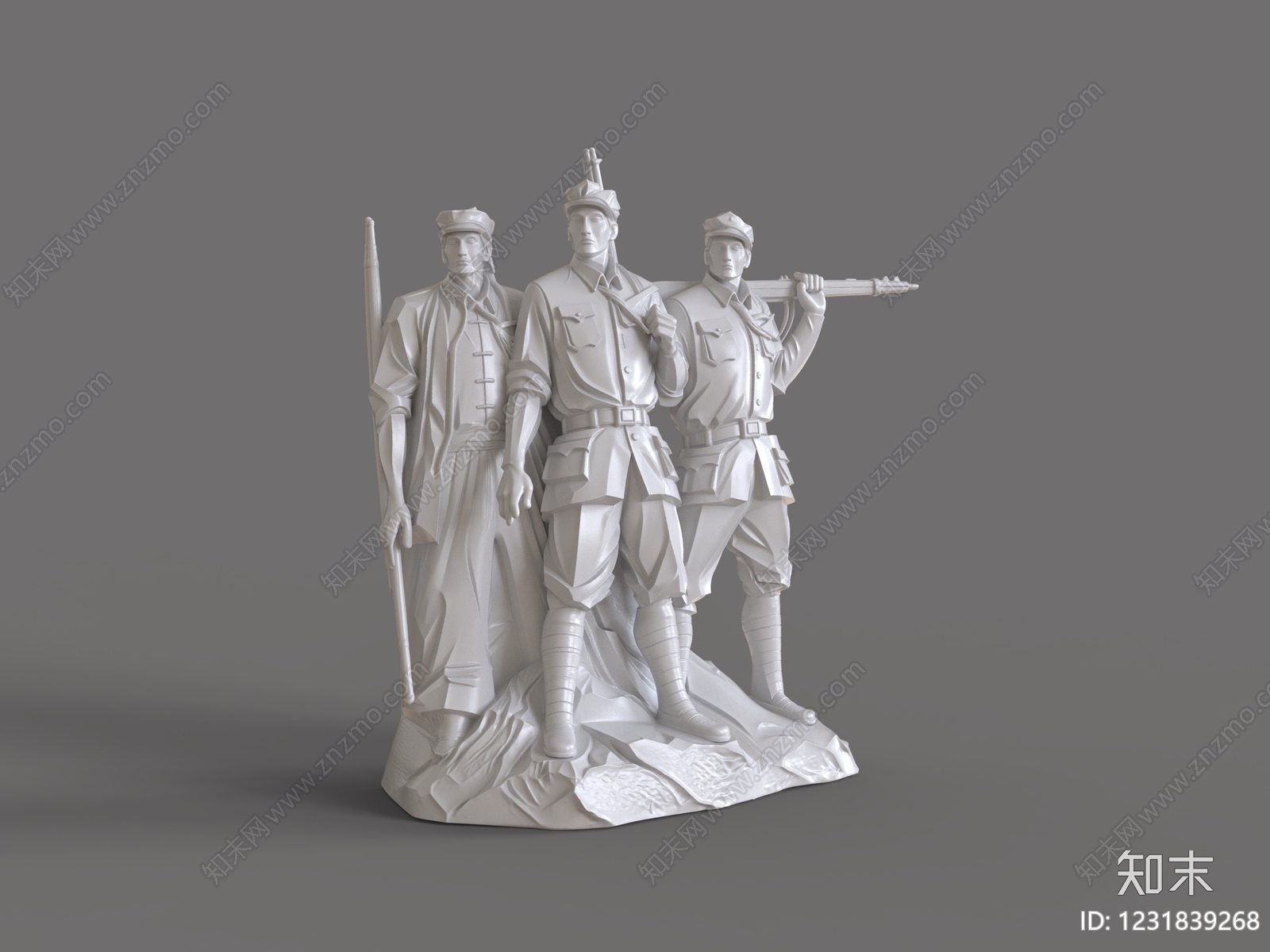 中式雕塑摆件3D模型下载【ID:1231839268】