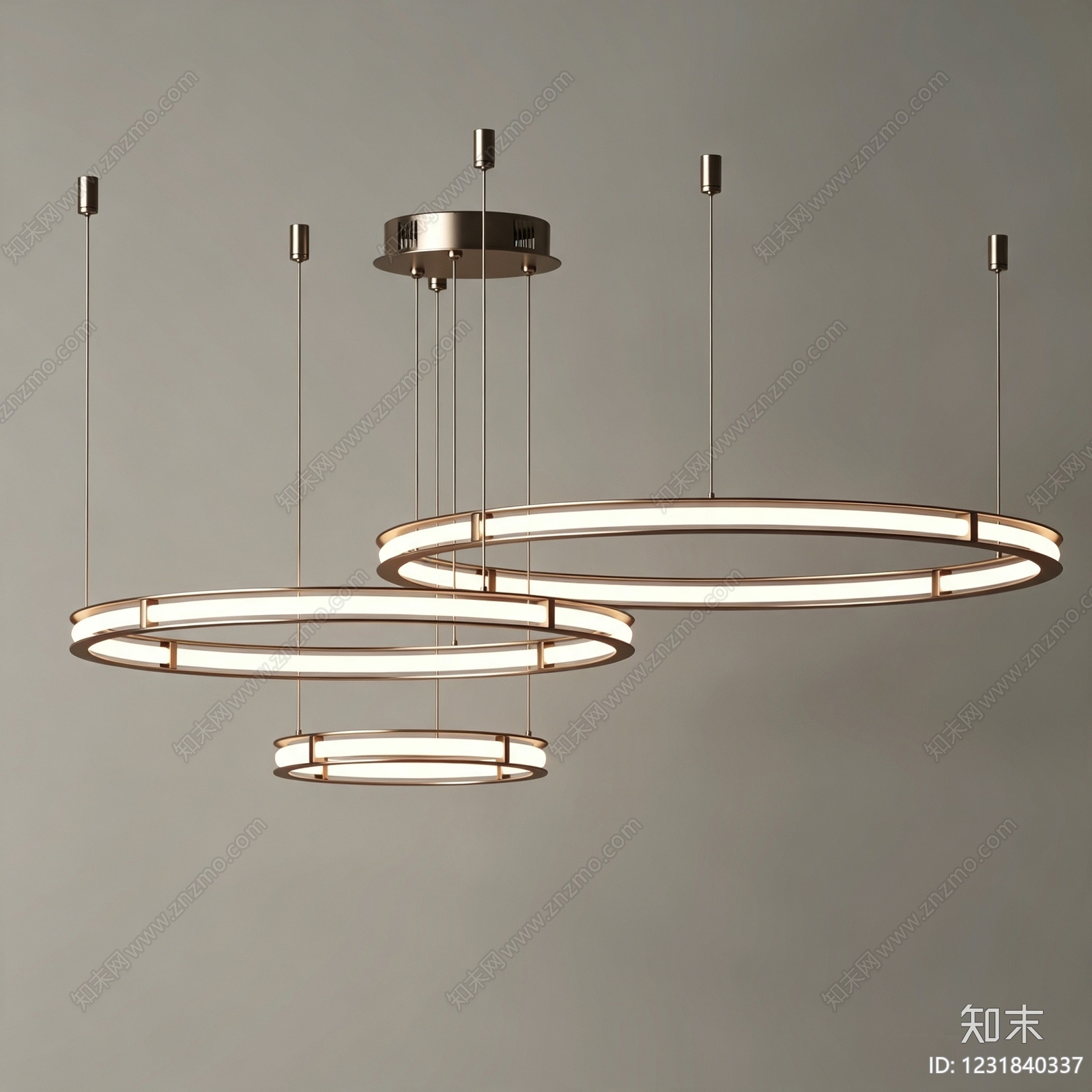 轻奢客厅吊灯3D模型下载【ID:1231840337】