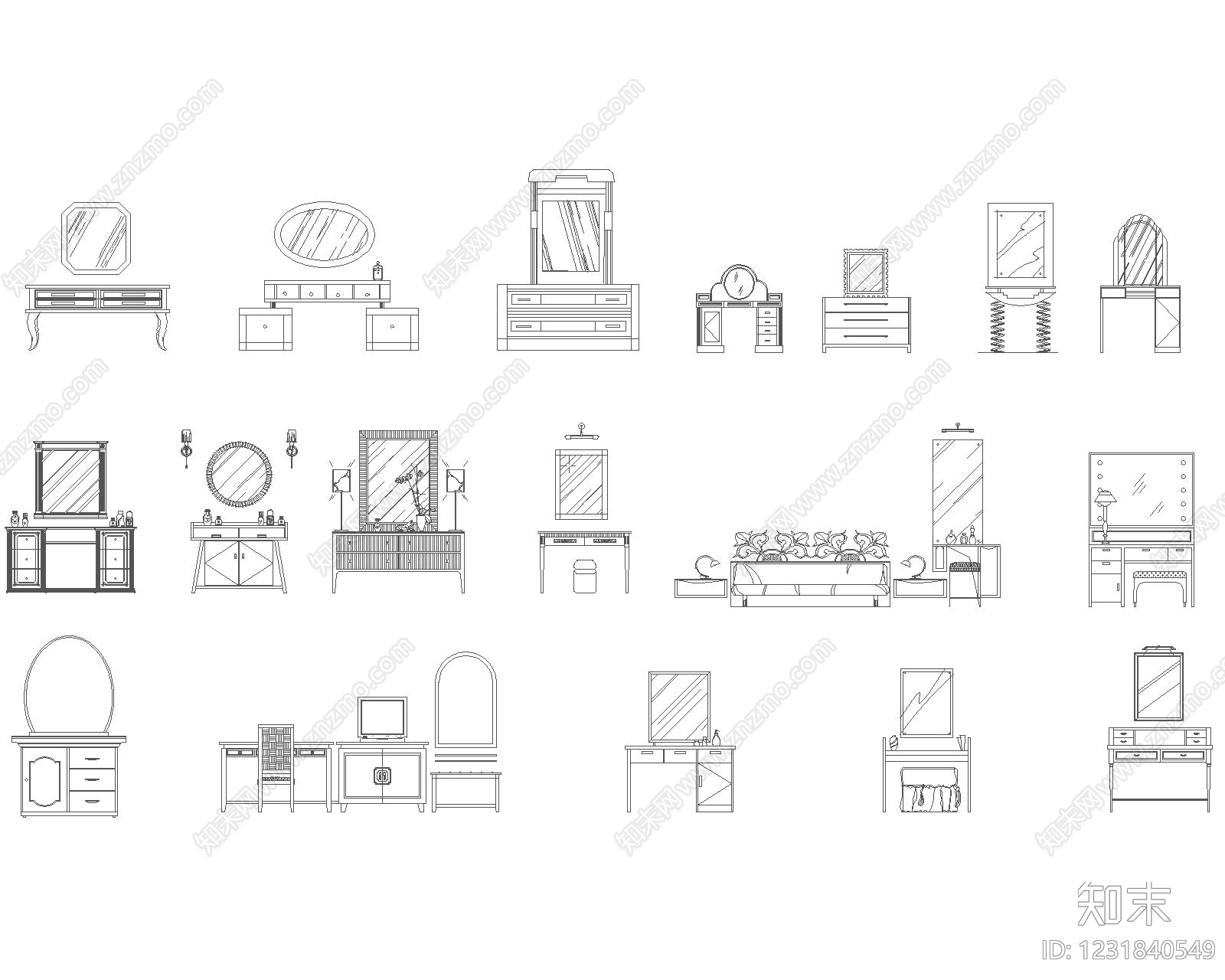 家具图库cad施工图下载【ID:1231840549】