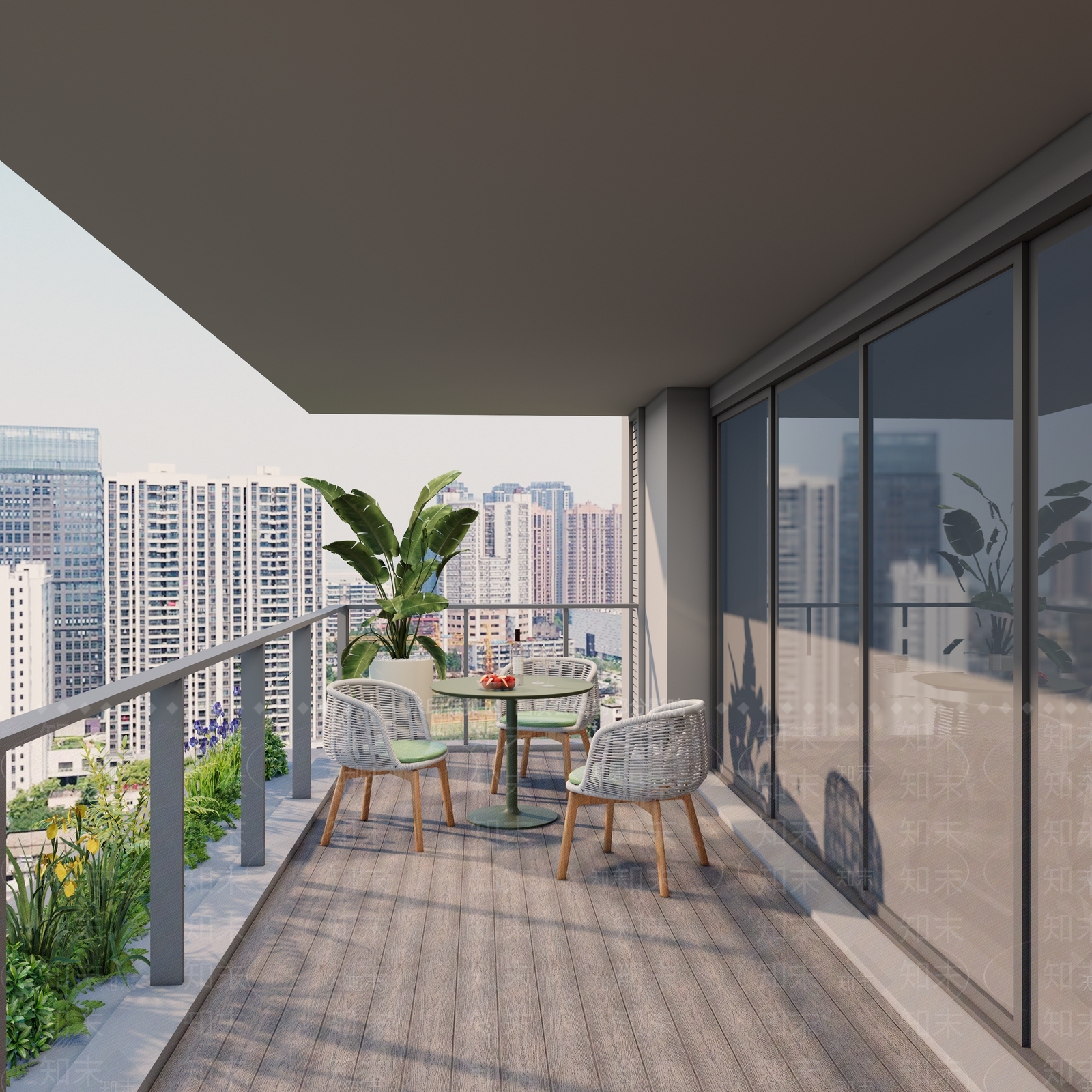 现代简约家居阳台SU模型下载【ID:1231843096】