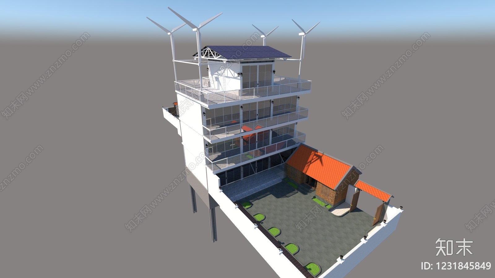 现代多层住宅SU模型下载【ID:1231845849】