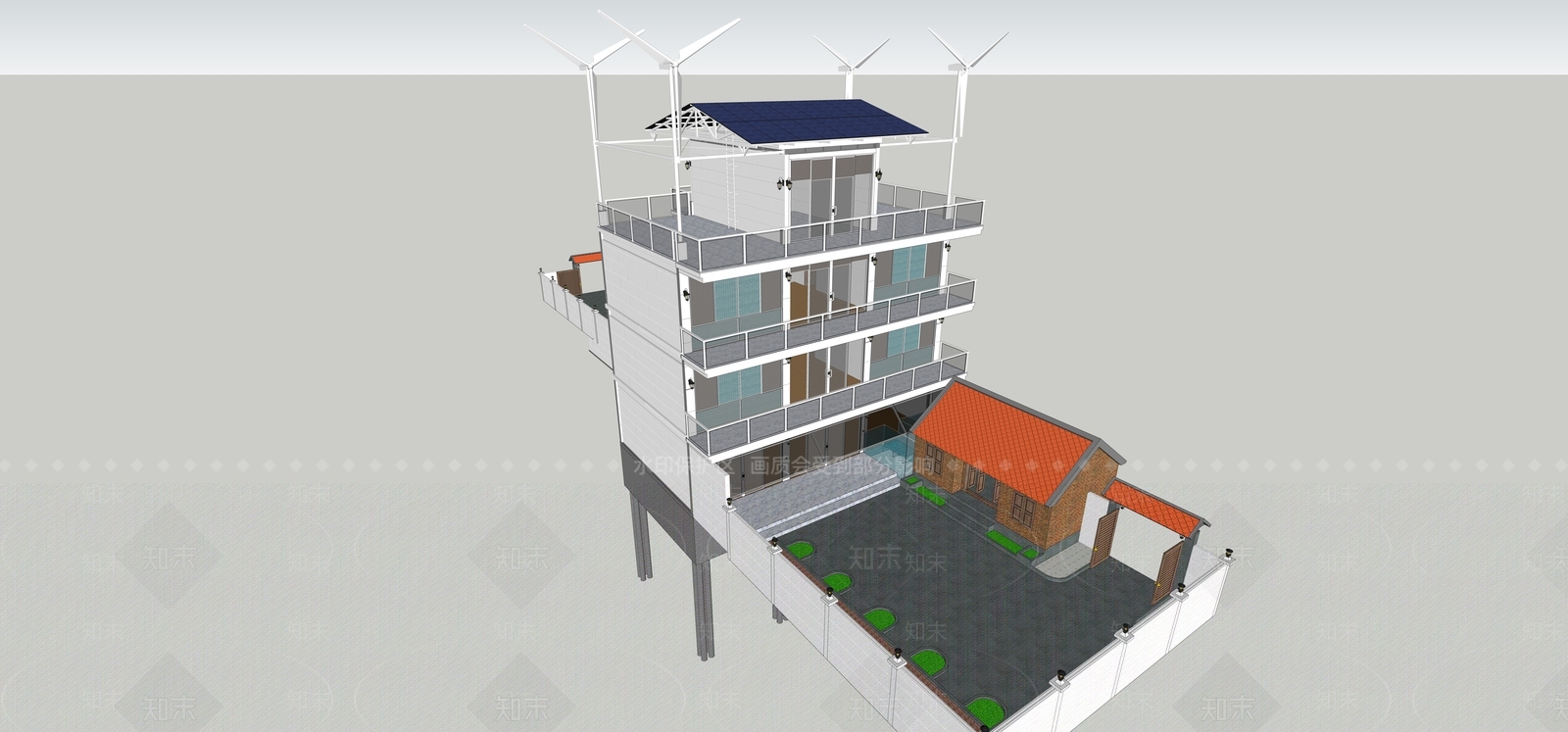 现代多层住宅SU模型下载【ID:1231845849】