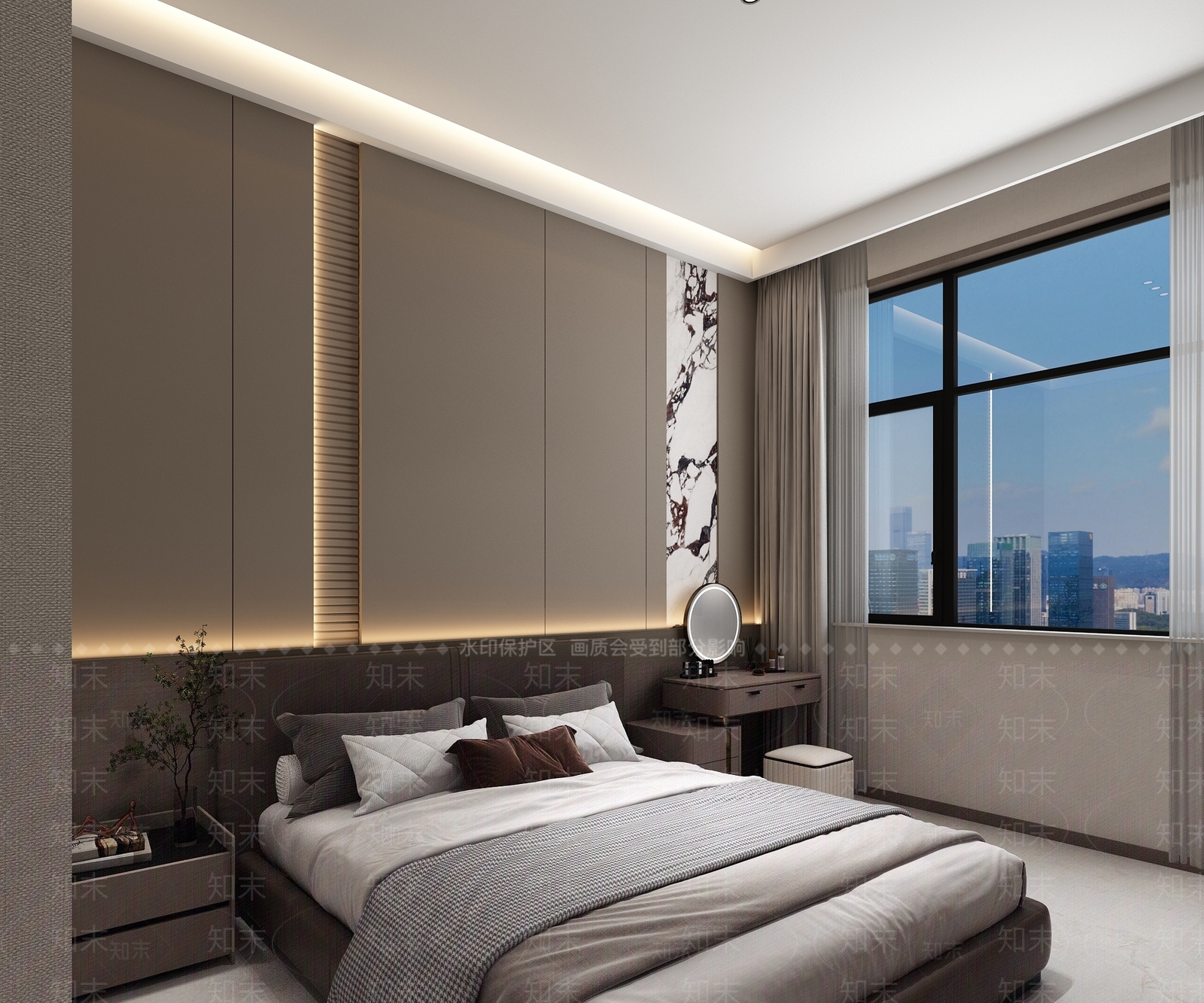 现代简约家居卧室3D模型下载【ID:1231848092】