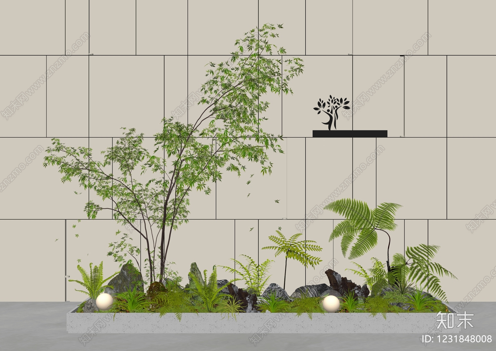 新中式景观花境SU模型下载【ID:1231848008】