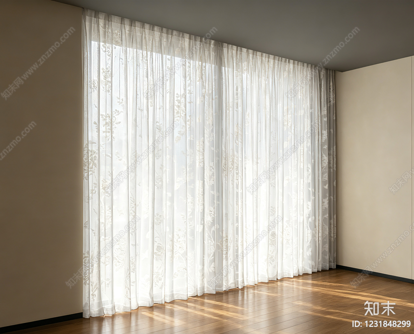 极简纱帘3D模型下载【ID:1231848299】