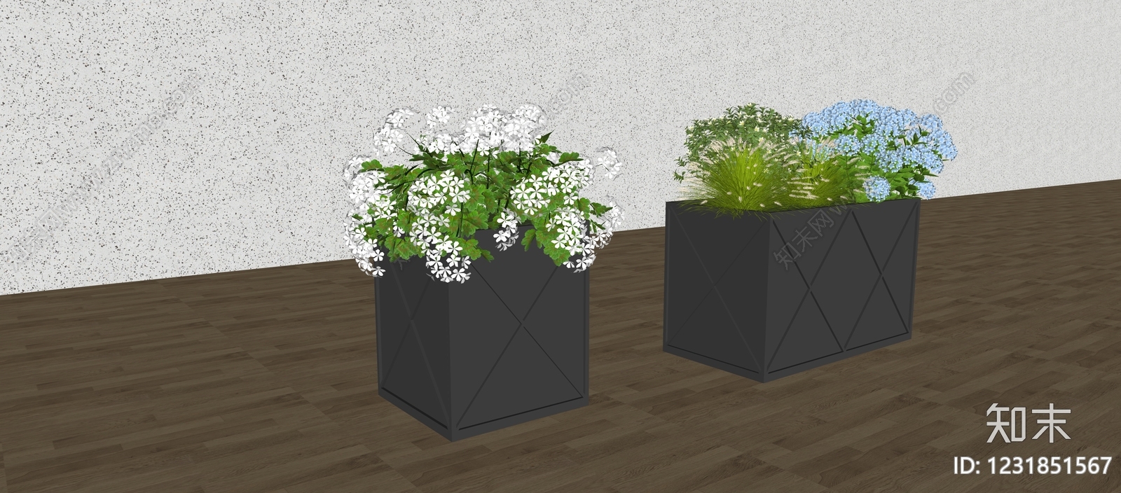 现代简约花钵花器SU模型下载【ID:1231851567】