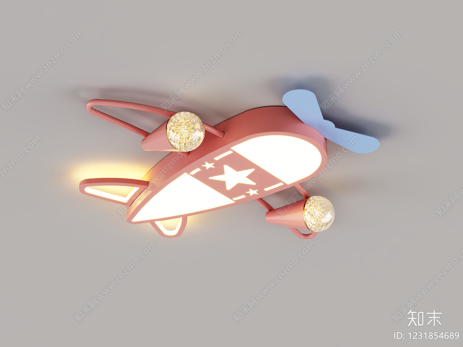 现代儿童房吸顶灯3D模型下载【ID:1231854689】