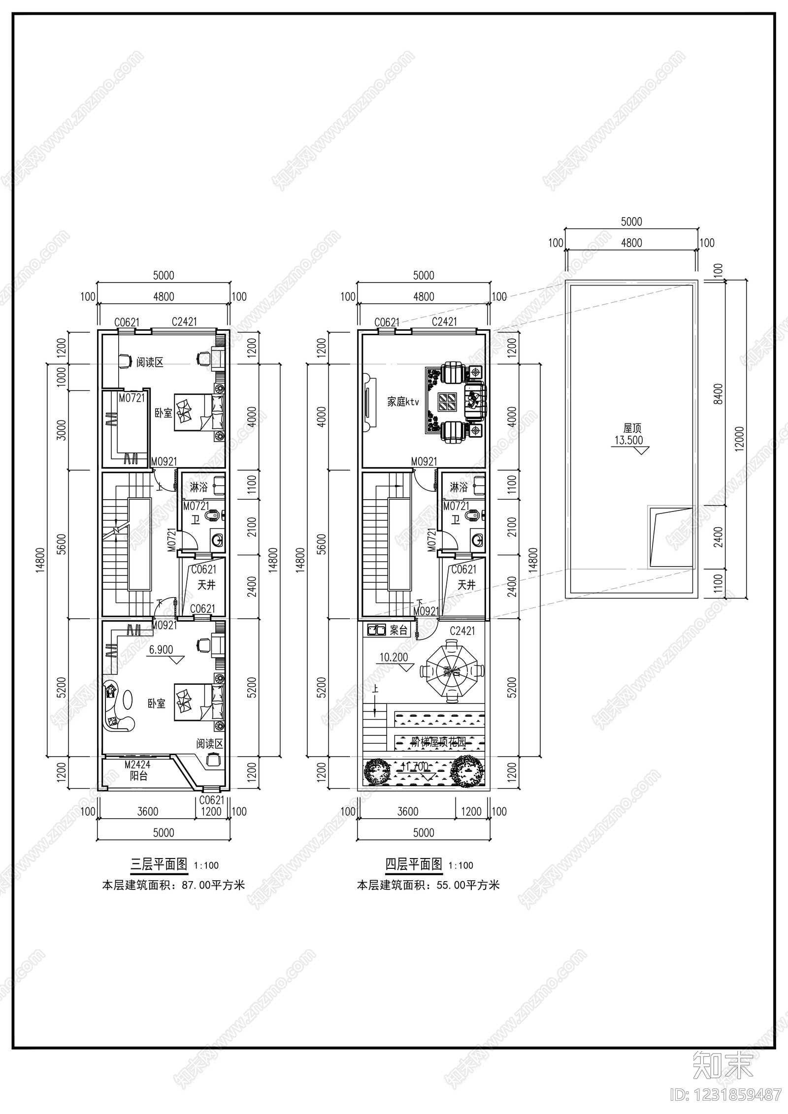 住宅楼建筑cad施工图下载【ID:1231859487】