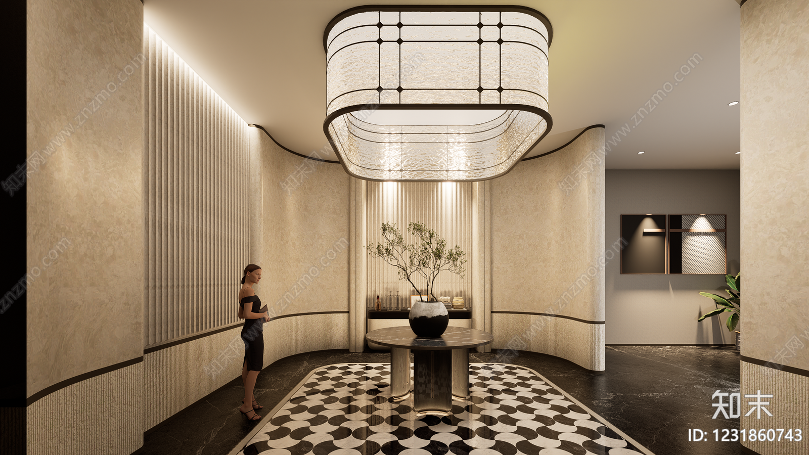 轻奢其他酒店空间SU模型下载【ID:1231860743】