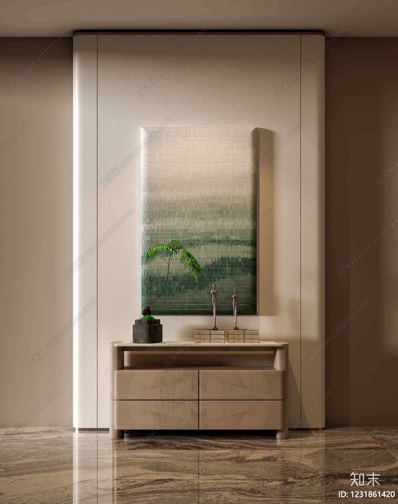 意式极简玄关3D模型下载【ID:1231861420】