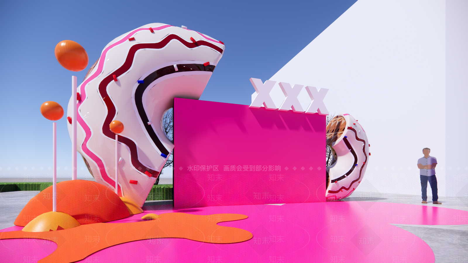 孟菲斯主题快闪SU模型下载【ID:1231861466】