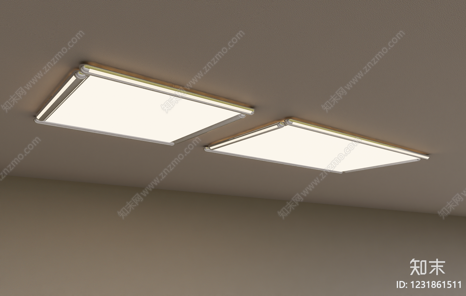 现代简约吸顶灯3D模型下载【ID:1231861511】