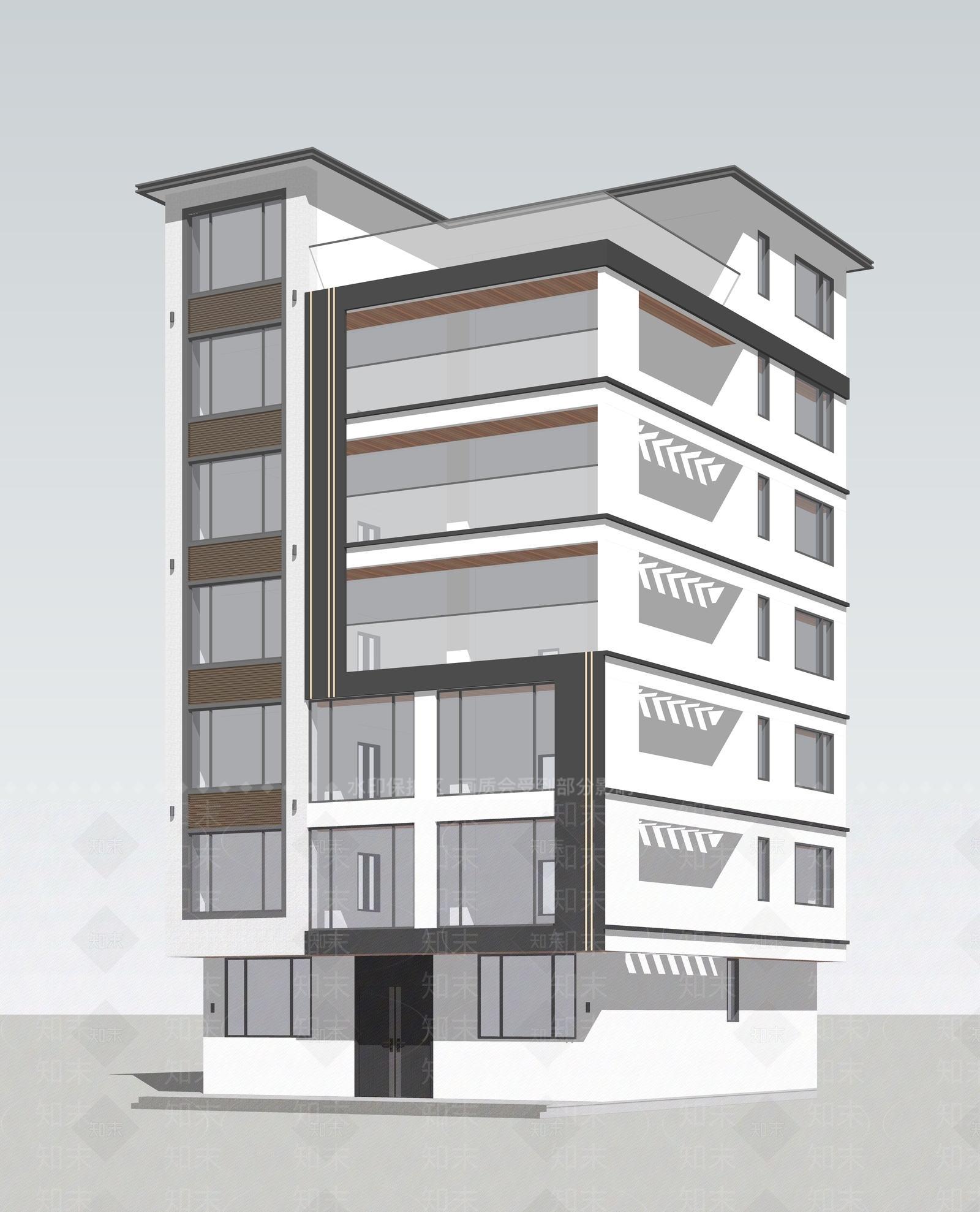 现代主义多层住宅SU模型下载【ID:1231861945】