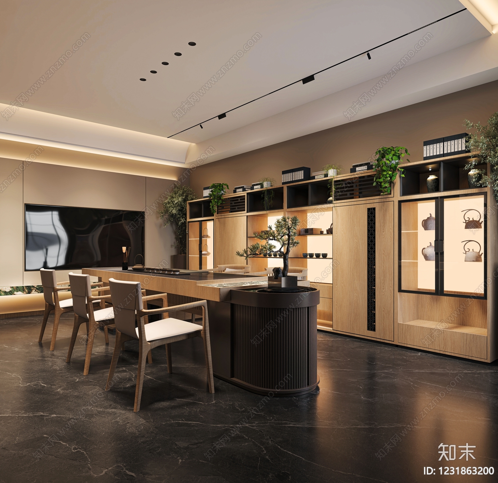 新中式其他餐饮空间3D模型下载【ID:1231863200】