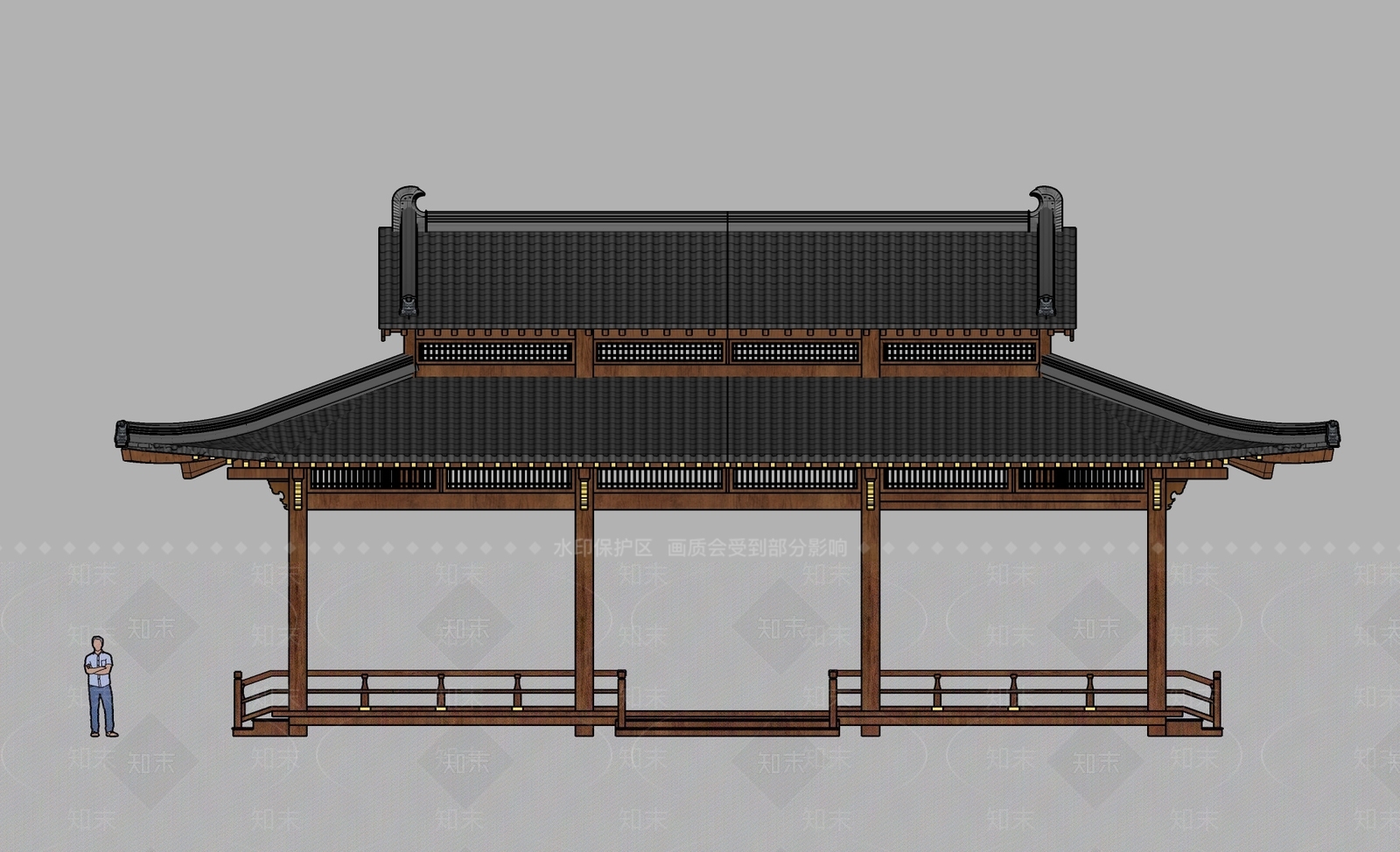 中式古建筑SU模型下载【ID:1231865606】