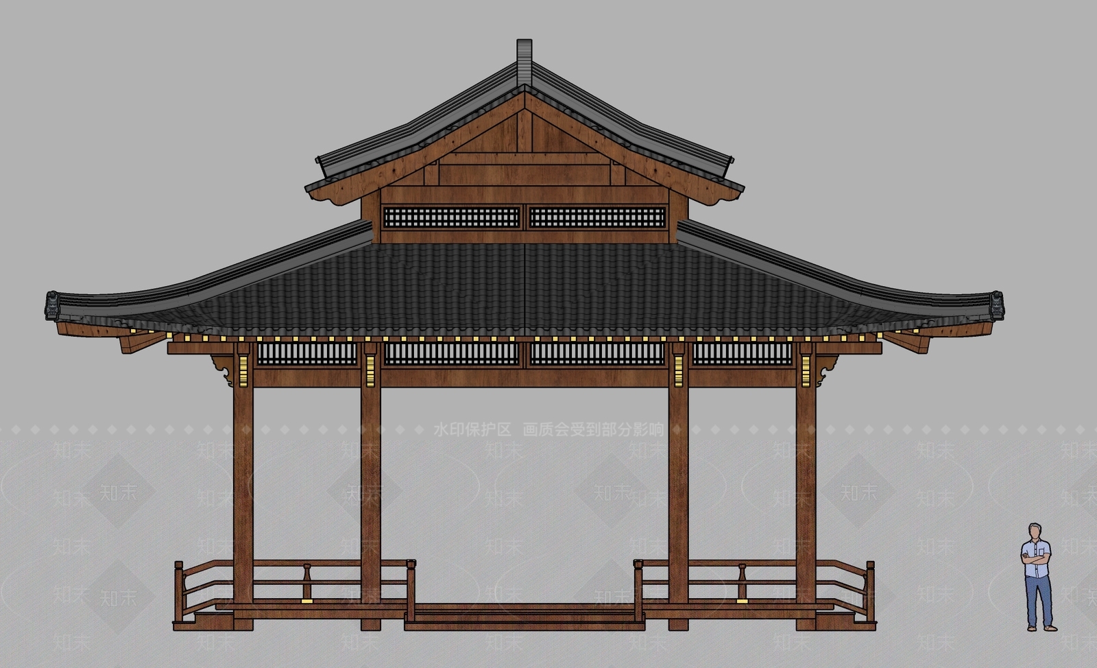 中式古建筑SU模型下载【ID:1231865606】