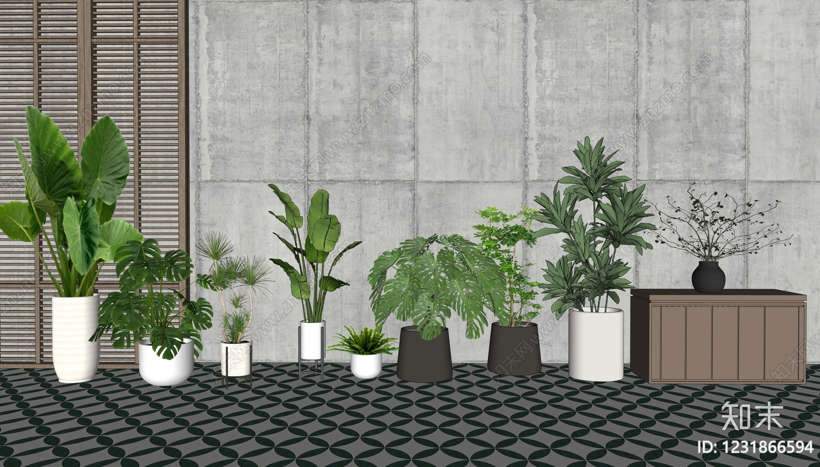 现代植物组合SU模型下载【ID:1231866594】