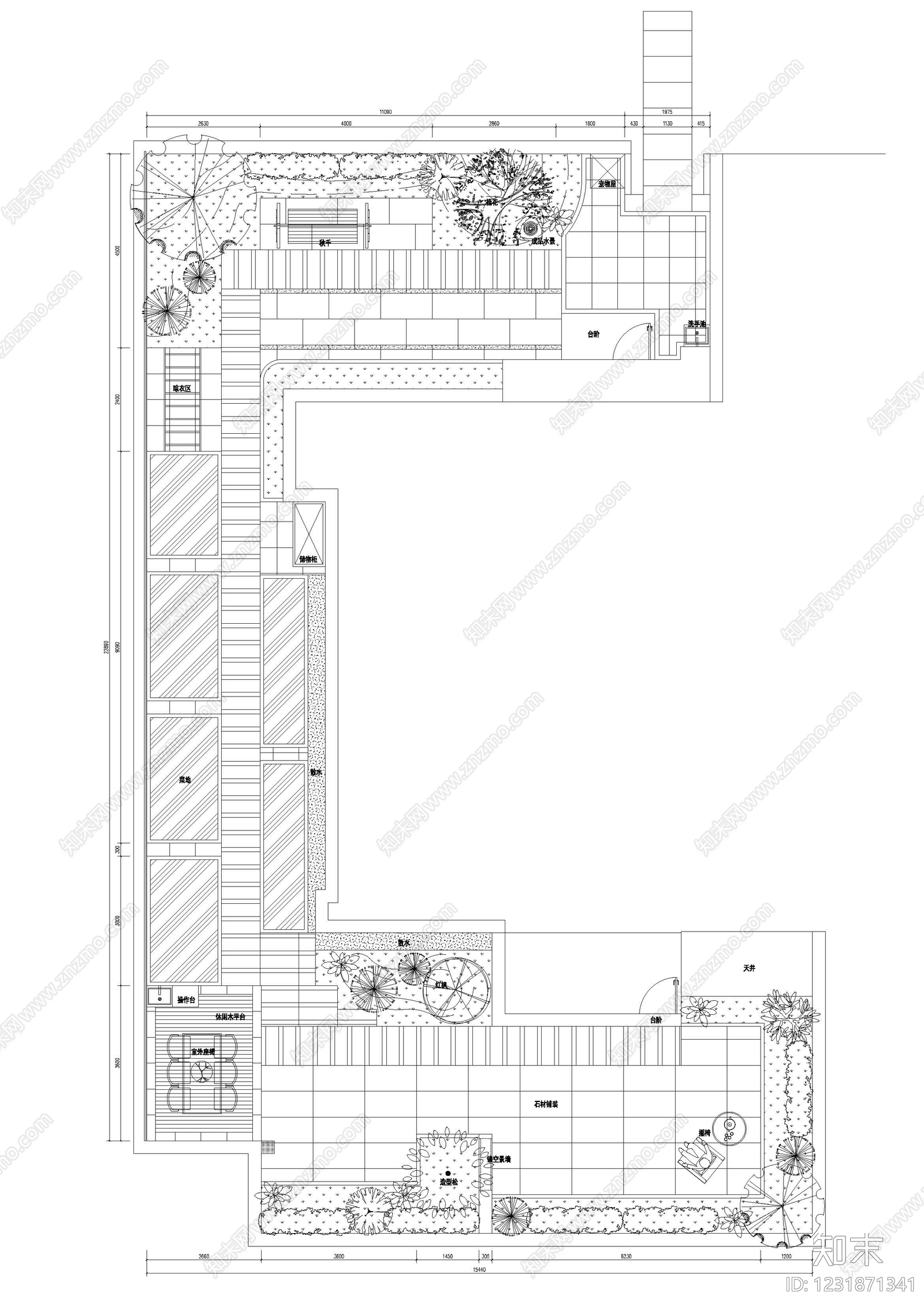 庭院cad施工图下载【ID:1231871341】